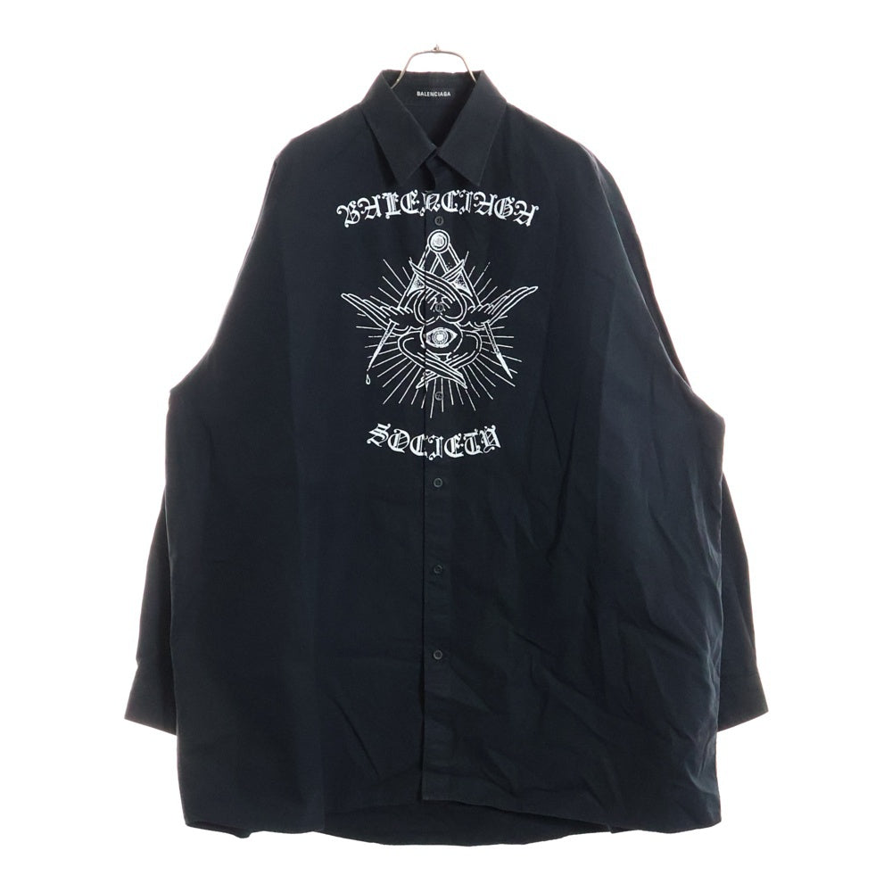 BALENCIAGA(バレンシアガ) 20AW Free Your Mind オーバーサイズ長袖シャツ ブラック 642309 TYB18