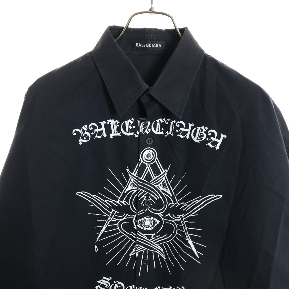 BALENCIAGA(バレンシアガ) 20AW Free Your Mind オーバーサイズ長袖シャツ ブラック 642309 TYB18
