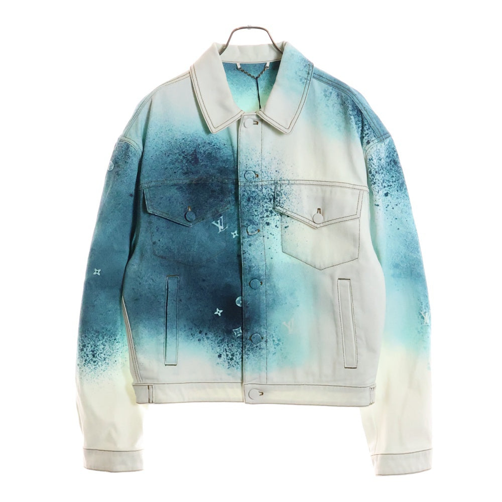 LOUIS VUITTON(ルイヴィトン) 23SS スプレーモノグラムデニムトラッカージャケット RM231M U14 HOA10W ホワイト/ブルー