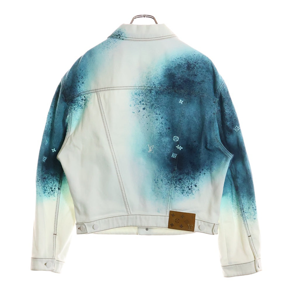 LOUIS VUITTON(ルイヴィトン) 23SS スプレーモノグラムデニムトラッカージャケット RM231M U14 HOA10W ホワイト/ブルー