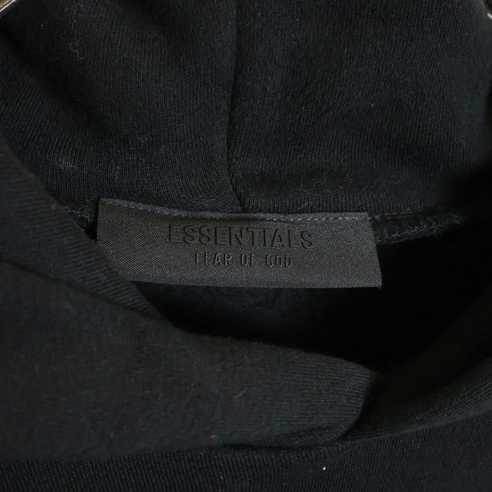 ESSENTIALS FEAR OF GOD(エッセンシャル フィアオブゴッド) プルオーバー パーカー ラバーブラックロゴ ブラック