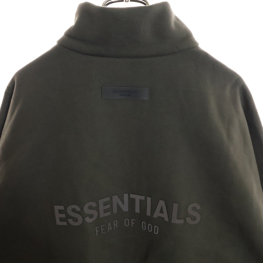 ESSENTIALS FEAR OF GOD(エッセンシャル フィアオブゴッド) ジップアップ トレーナー スウェット バック ラバーロゴ オリーブ