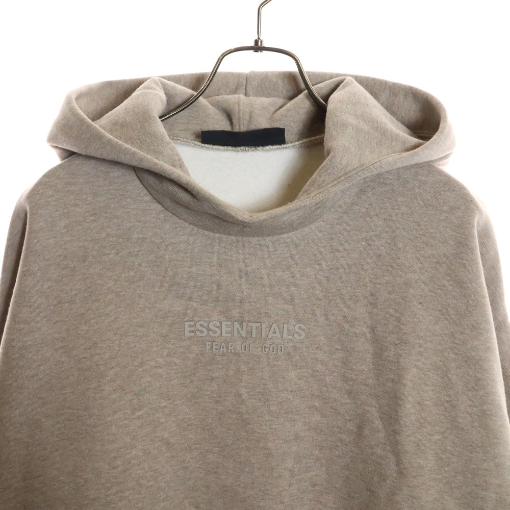 ESSENTIALS FEAR OF GOD(エッセンシャル フィアオブゴッド) プルオーバーパーカー ラバーロゴプリント ベージュ