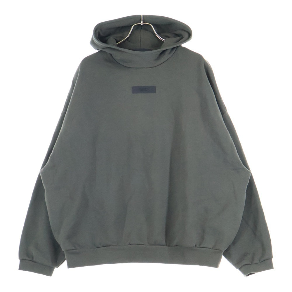 ESSENTIALS FEAR OF GOD(エッセンシャル フィアオブゴッド) ブラックロゴプリント プルオーバーパーカー オリーブ