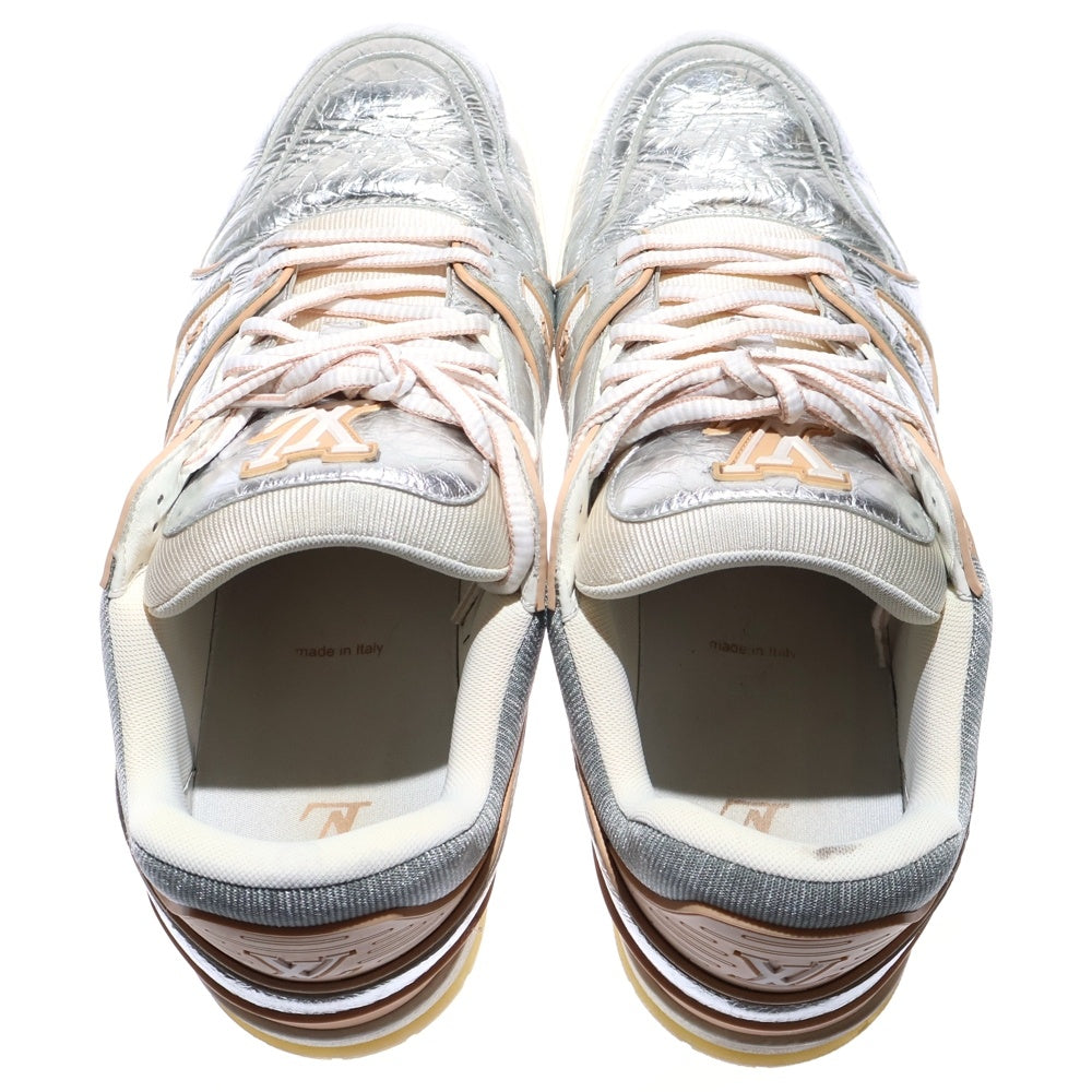 LOUIS VUITTON(ルイヴィトン) 22SS LVトレイナーライン メタリック ローカットスニーカー シルバー LD0251