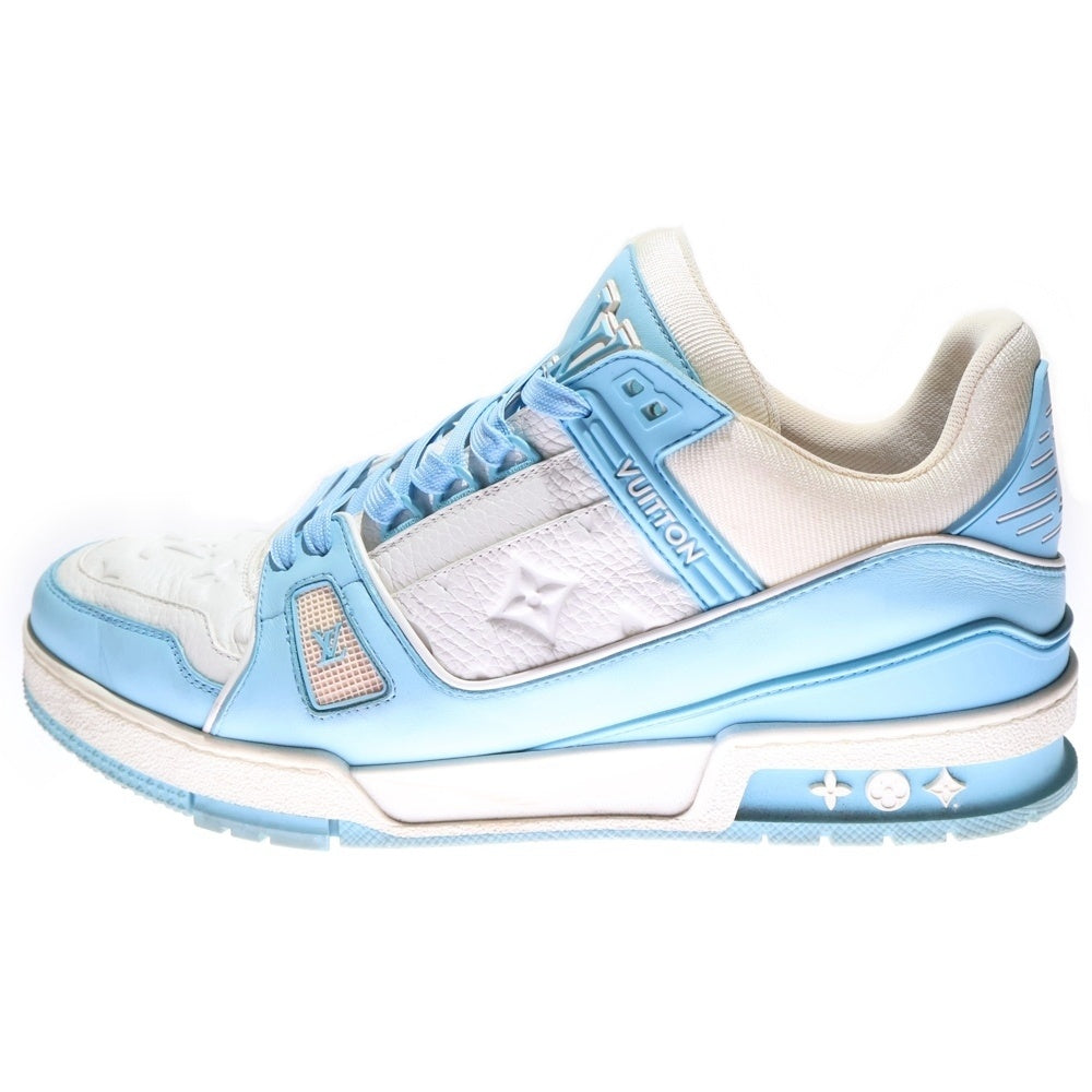 LOUIS VUITTON(ルイヴィトン) LVトレイナー ライン レザーローカットスニーカー ライトブルー/ホワイト LV0222