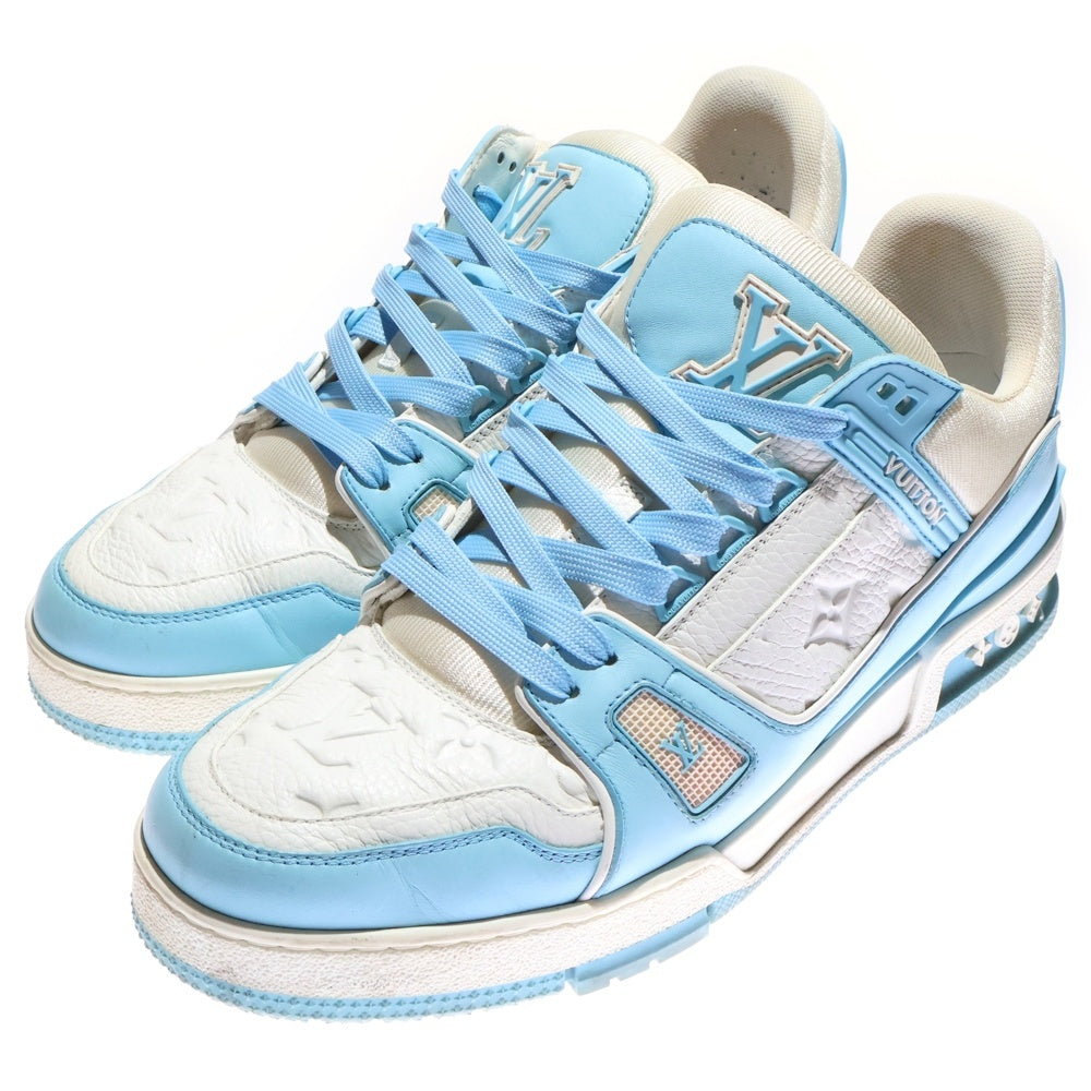 LOUIS VUITTON(ルイヴィトン) LVトレイナー ライン レザーローカットスニーカー ライトブルー/ホワイト LV0222