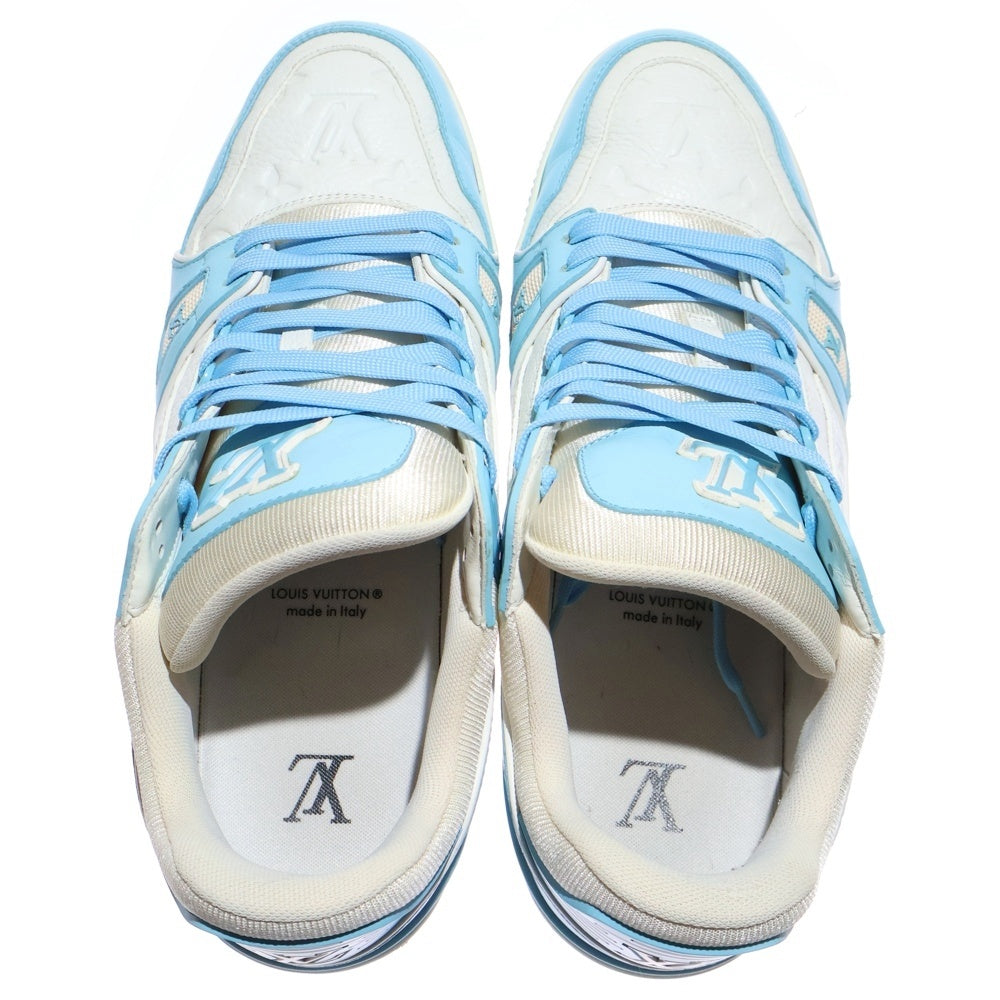 LOUIS VUITTON(ルイヴィトン) LVトレイナー ライン レザーローカットスニーカー ライトブルー/ホワイト LV0222