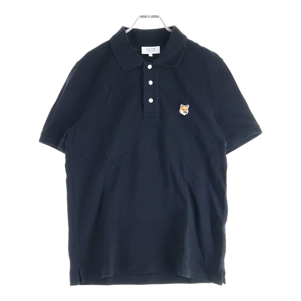 MAISON KITSUNE(メゾンキツネ) フォックスヘッドパッチ 半袖ポロシャツ ブラック LM00208KJ7002