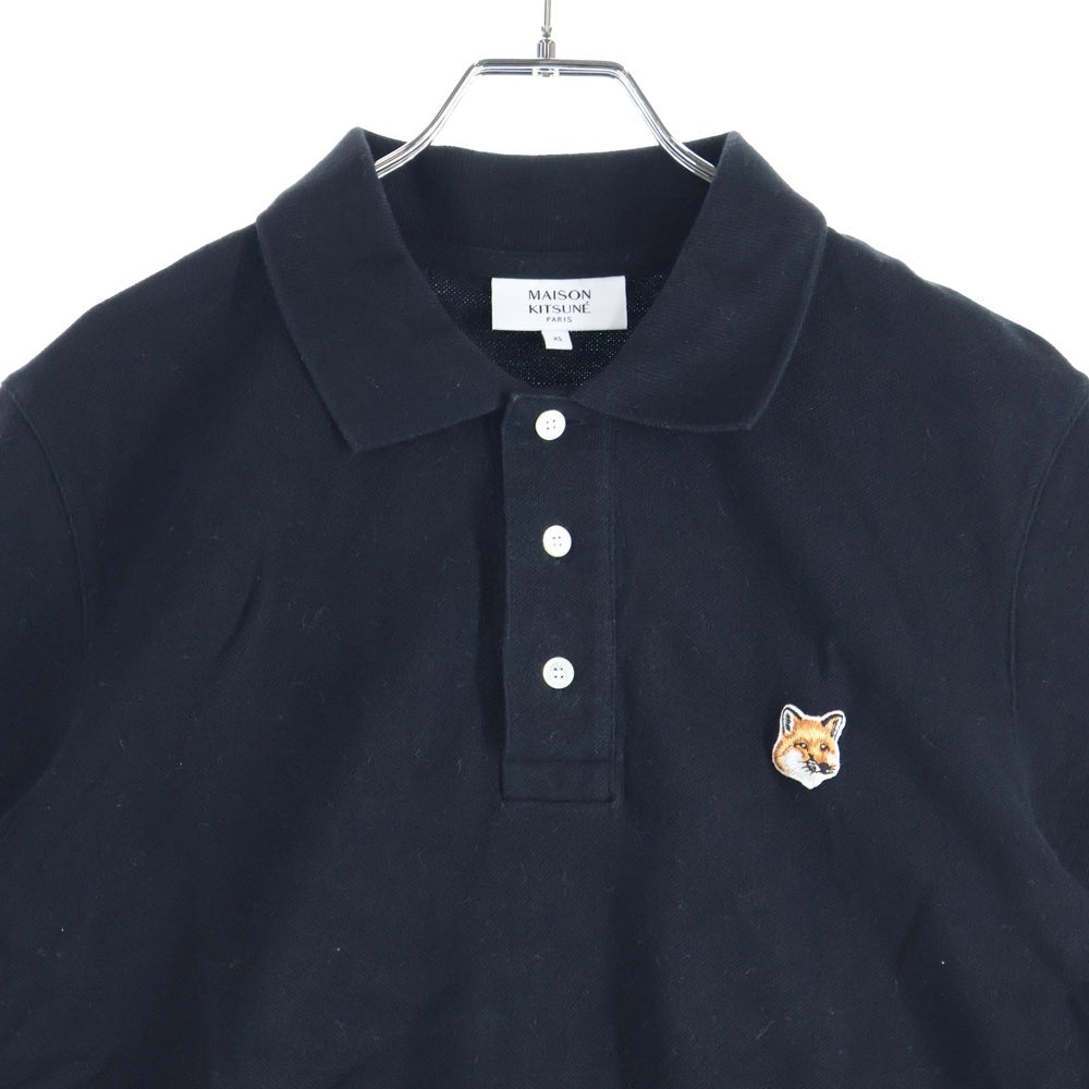 MAISON KITSUNE(メゾンキツネ) フォックスヘッドパッチ 半袖ポロシャツ ブラック LM00208KJ7002