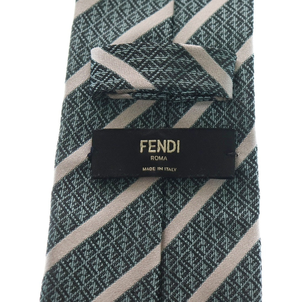 FENDI(フェンディ) ズッカ柄 シルク ネクタイ グリーン