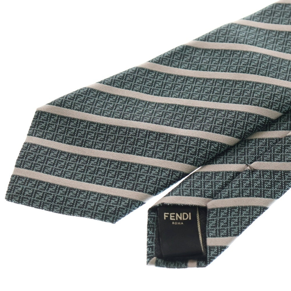 FENDI(フェンディ) ズッカ柄 シルク ネクタイ グリーン