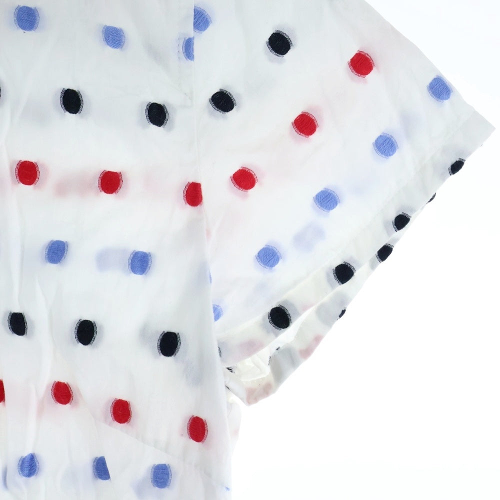 Paul Smith(ポールスミス) 刺繍 総柄 フロントポケット 半袖シャツ ホワイト レディース 220-5.CBL