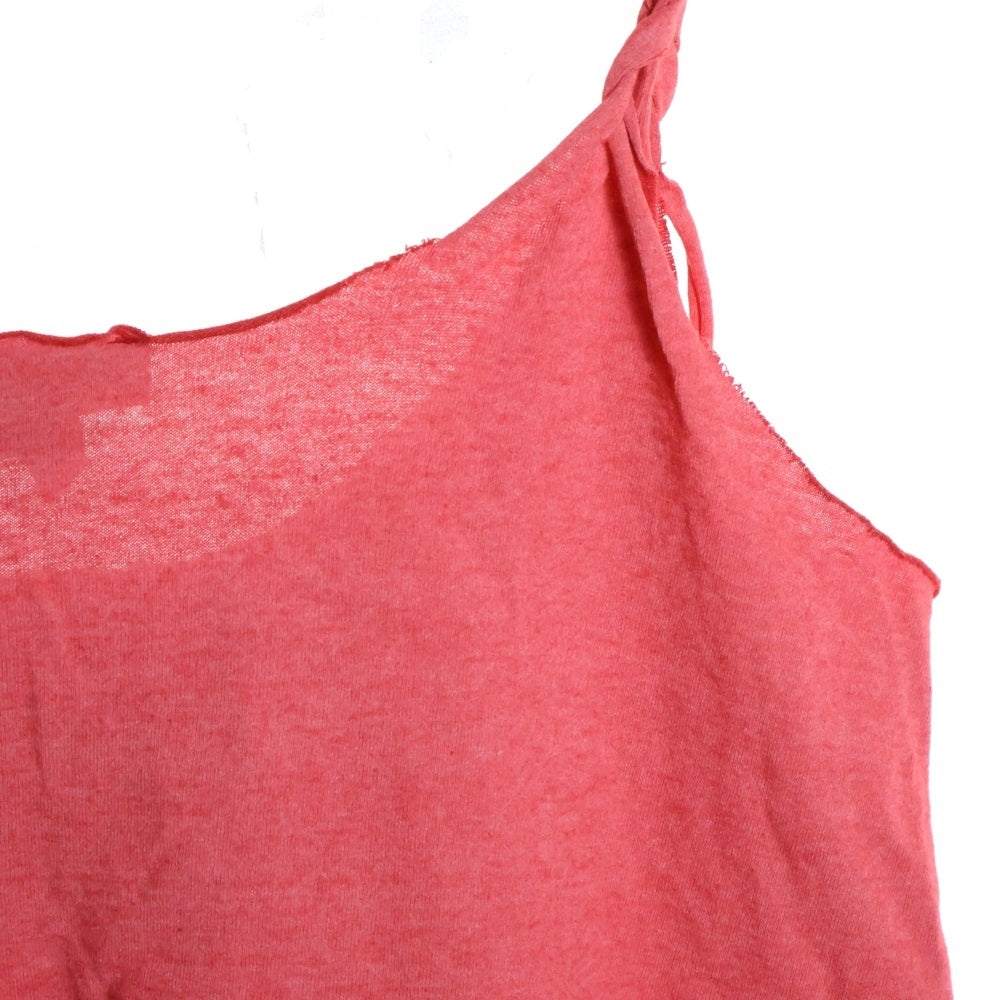 DIESEL(ディーゼル) 刺繍ロゴ ノースリーブ ショート丈 タンクトップ レディース レッド