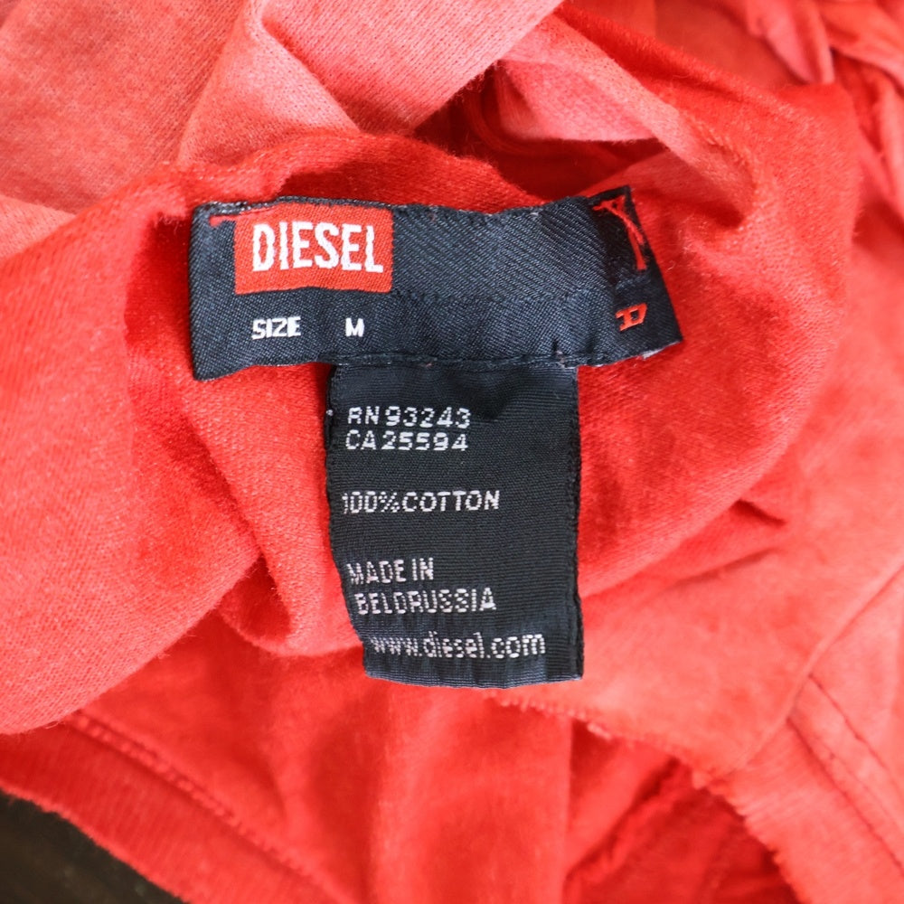 DIESEL(ディーゼル) 刺繍ロゴ ノースリーブ ショート丈 タンクトップ レディース レッド