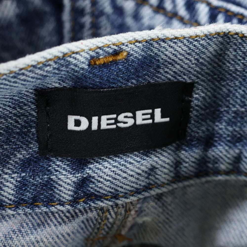 DIESEL(ディーゼル) フロントジップ 断ち切り デニム スカート インディゴ レディース