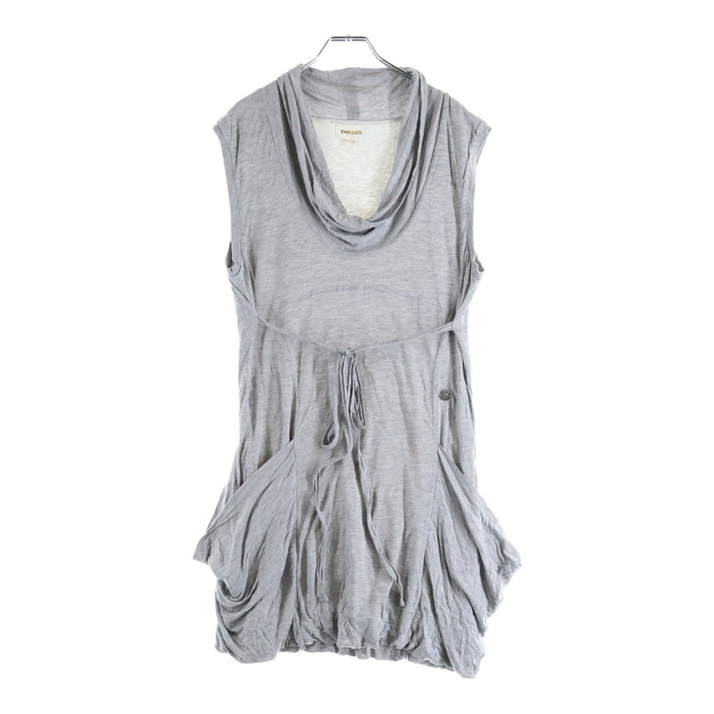 DIESEL(ディーゼル) ノースリーブ ハイネック ワンピース グレー レディース