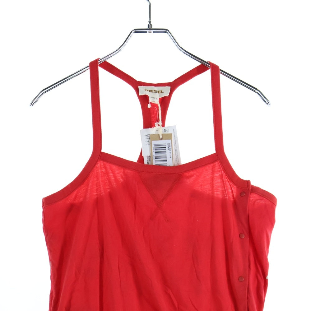 DIESEL(ディーゼル) バックプリント ノースリーブ タンクトップ レッド レディース