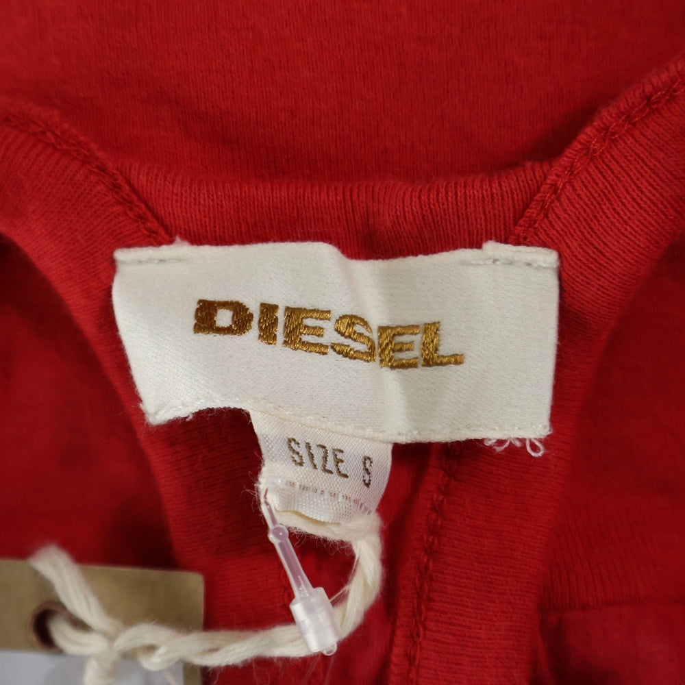DIESEL(ディーゼル) バックプリント ノースリーブ タンクトップ レッド レディース