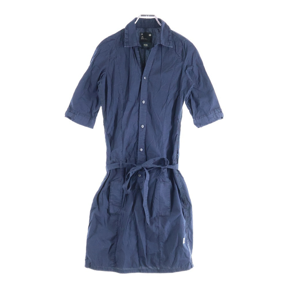 G-STAR RAW(ジースターロウ) ドローコード付き 半袖 ワンピース ネイビー