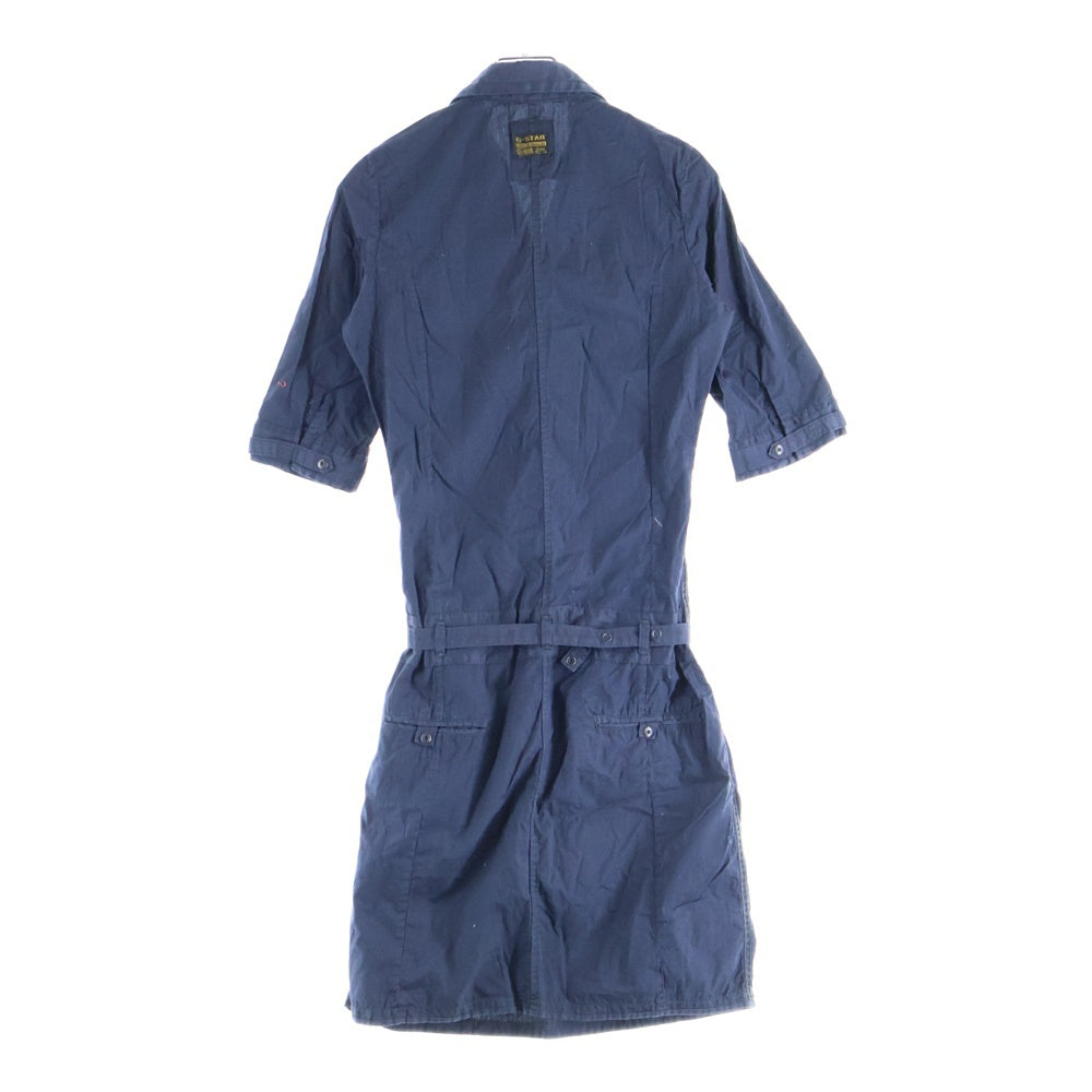 G-STAR RAW(ジースターロウ) ドローコード付き 半袖 ワンピース ネイビー