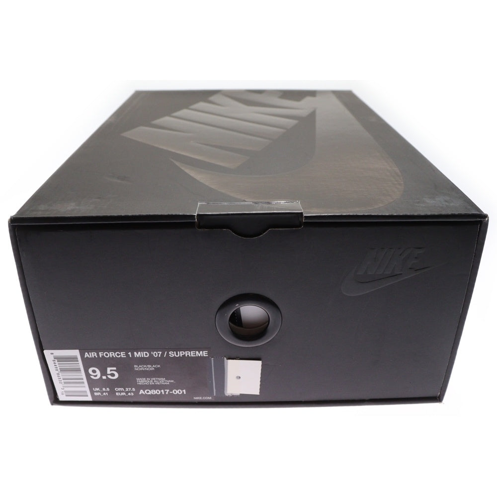 NIKE(ナイキ) × SUPREME AIR FORCE 1 MID NBA TEAM シュプリーム エアフォース1 ミッド NBAチーム ミッドカットスニーカー ブラック US9.5/27.5cm AQ8017-001