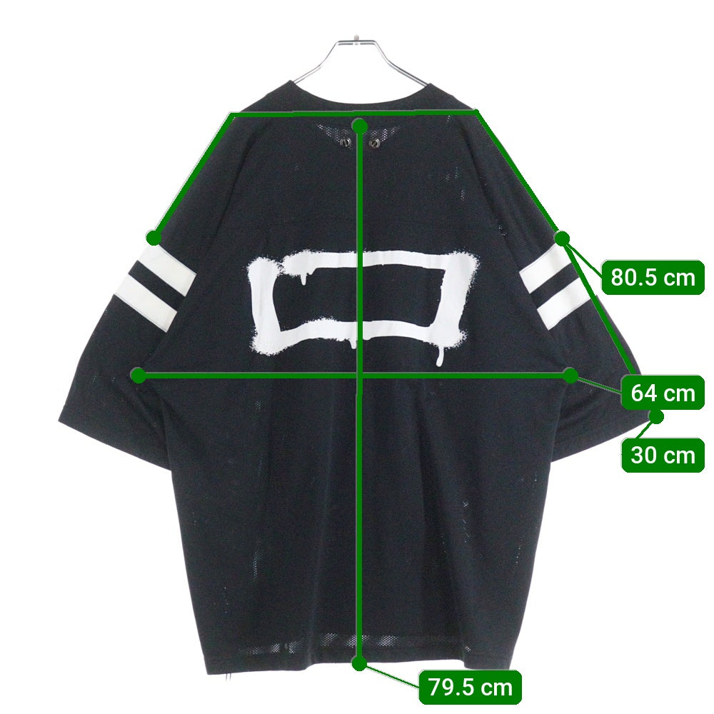 cvtvlist(カタリスト) 25SS MESH GAME SHIRT Vネック ロゴ パッチ メッシュ 半袖ゲームシャツ ブラック 2401050202