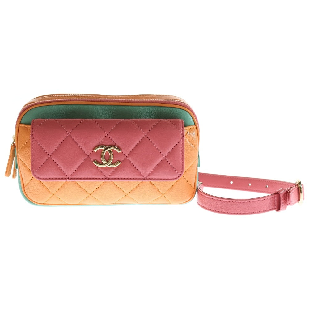 CHANEL ウエストポーチ　サンプル CHANEL(シャネル) マトラッセ ポーチ付 ウエストバッグ ボディバッグ