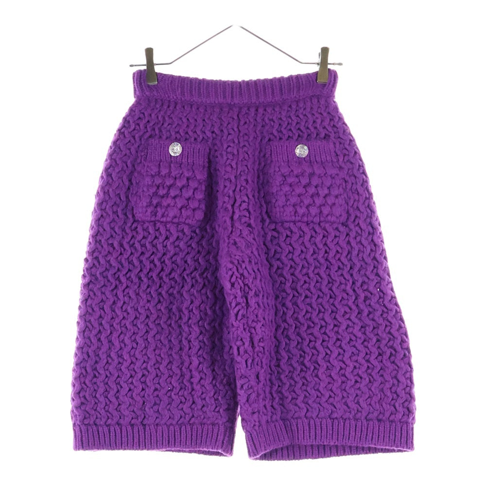 CHANEL(シャネル) ココマークボタン ウール ニット ハーフパンツ パープル P72880K10476 レディース