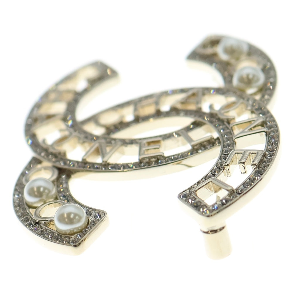 CHANEL(シャネル) ココマーク パール レゴ ブローチ ブラック/シルバー AB4879
