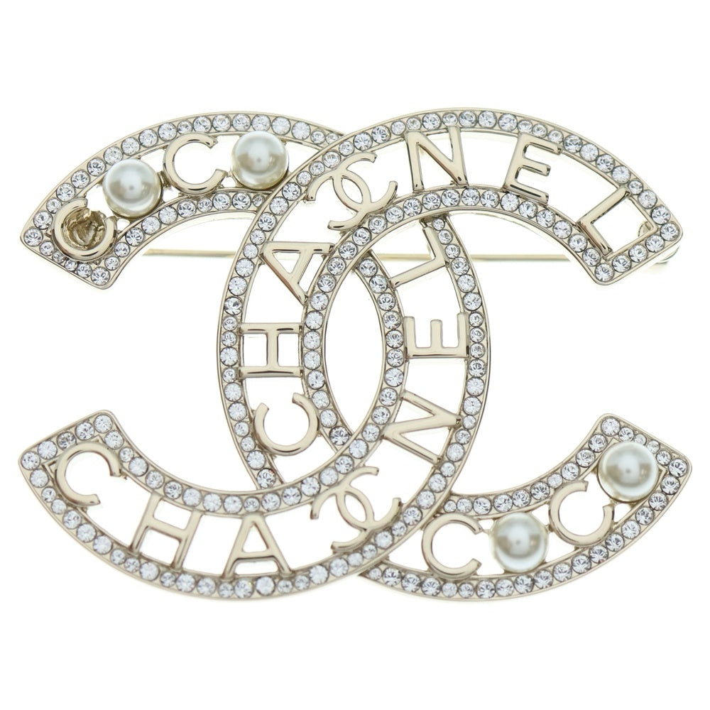 CHANEL(シャネル) ココマーク パール レゴ ブローチ ブラック/シルバー AB4879