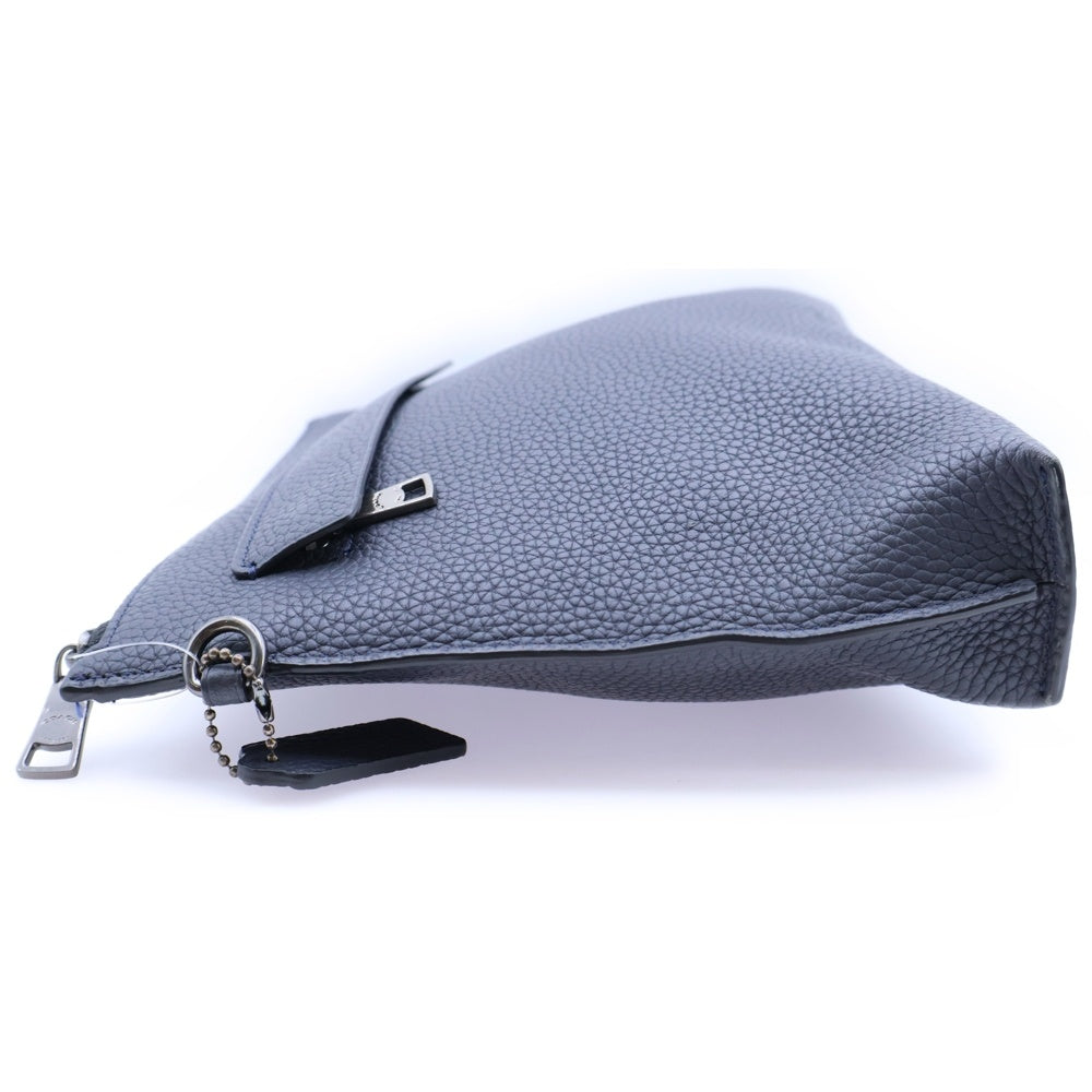 COACH(コーチ) ロゴストラップ付 レザー セカンドバッグ ネイビー