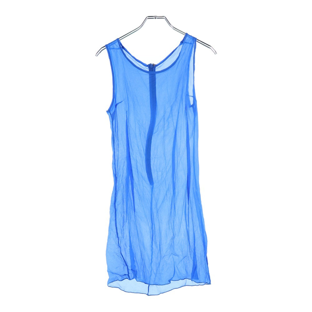 DOLCE & GABBANA(ドルチェアンドガッバーナ) メッシュステッチクロシェニット ノースリーブワンピース ミニドレス ブルー KD FXL43T レディース