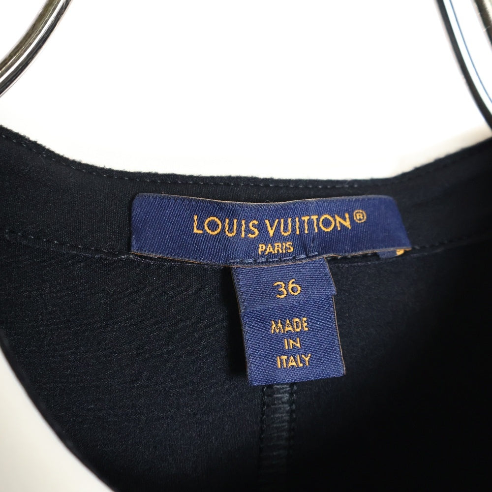 LOUIS VUITTON(ルイヴィトン) 24SS テクニカルジャージーピーターパンカラードレス 半袖ワンピース ブラック レディース RW241WW G72 FQDR45