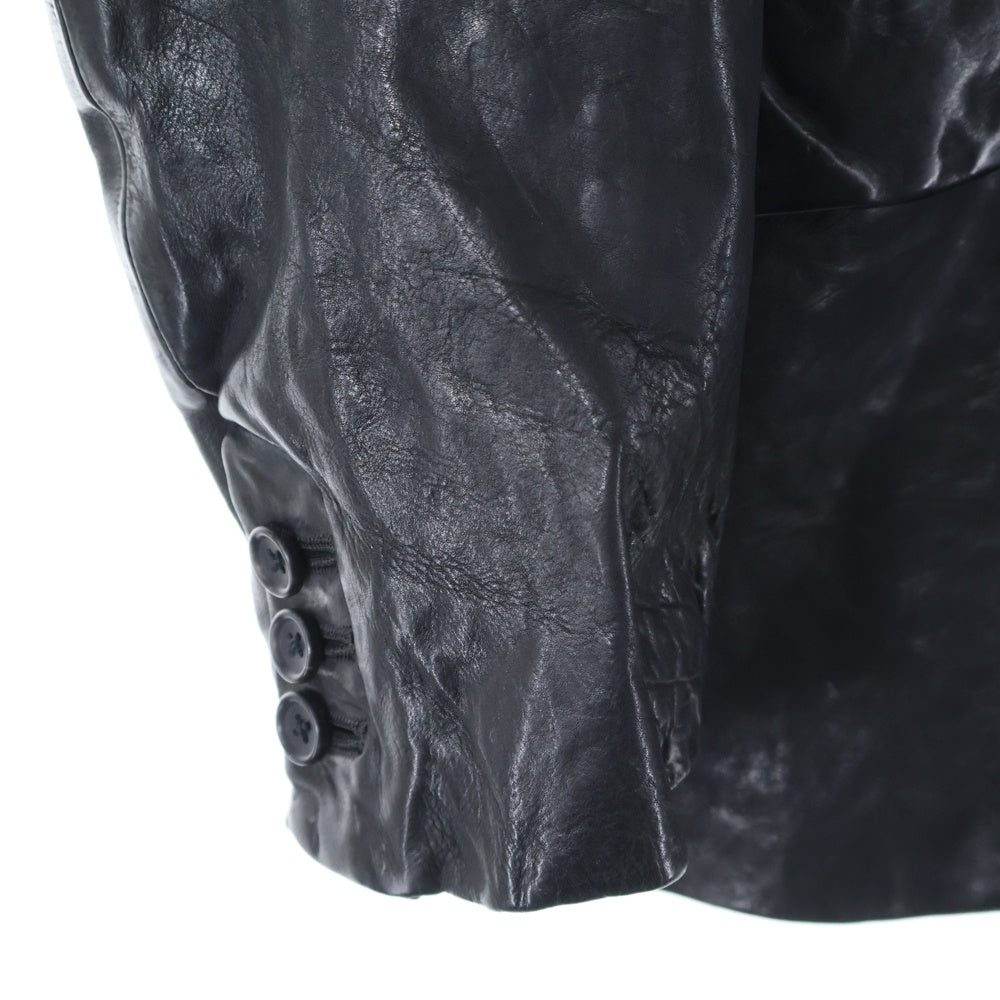 Yohji Yamamoto POUR HOMME(ヨウジヤマモト プールオム) 21AW ×BACKLASH バックラッシュ カウレザー フード取り外し可能 レザージャケット ブラック HX-J36-700
