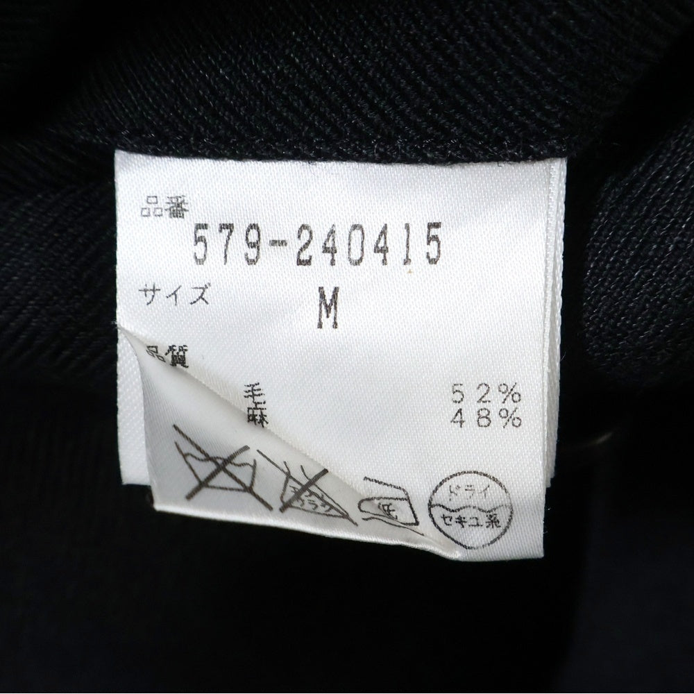 MARGARET HOWELL(マーガレットハウエル) ウールリネン 1タックスラックスパンツ ブラック 579-240415