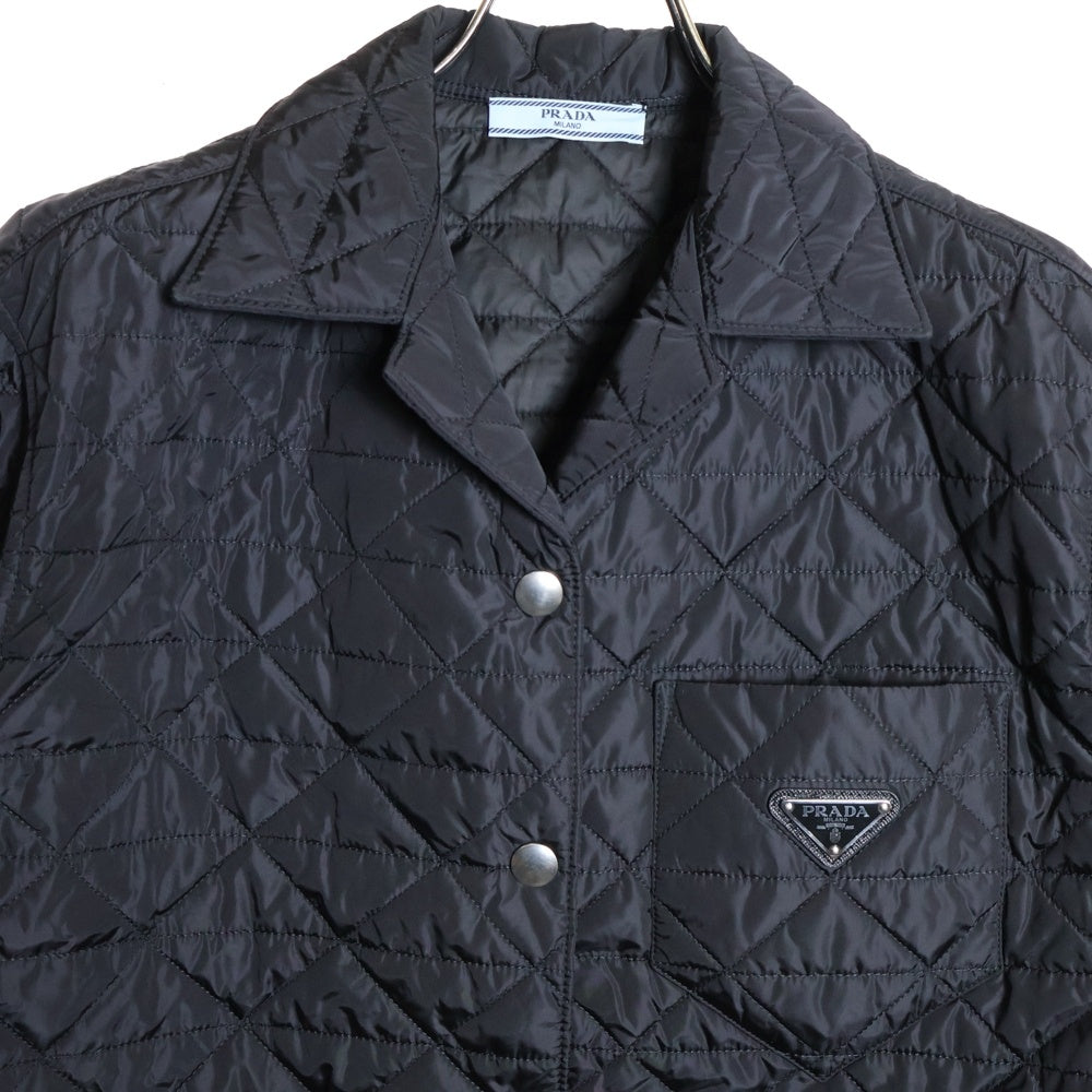 PRADA(プラダ) Re-Nylon 三角ロゴプレート ナイロン 半袖シャツ ジャケット ブラック 24X691