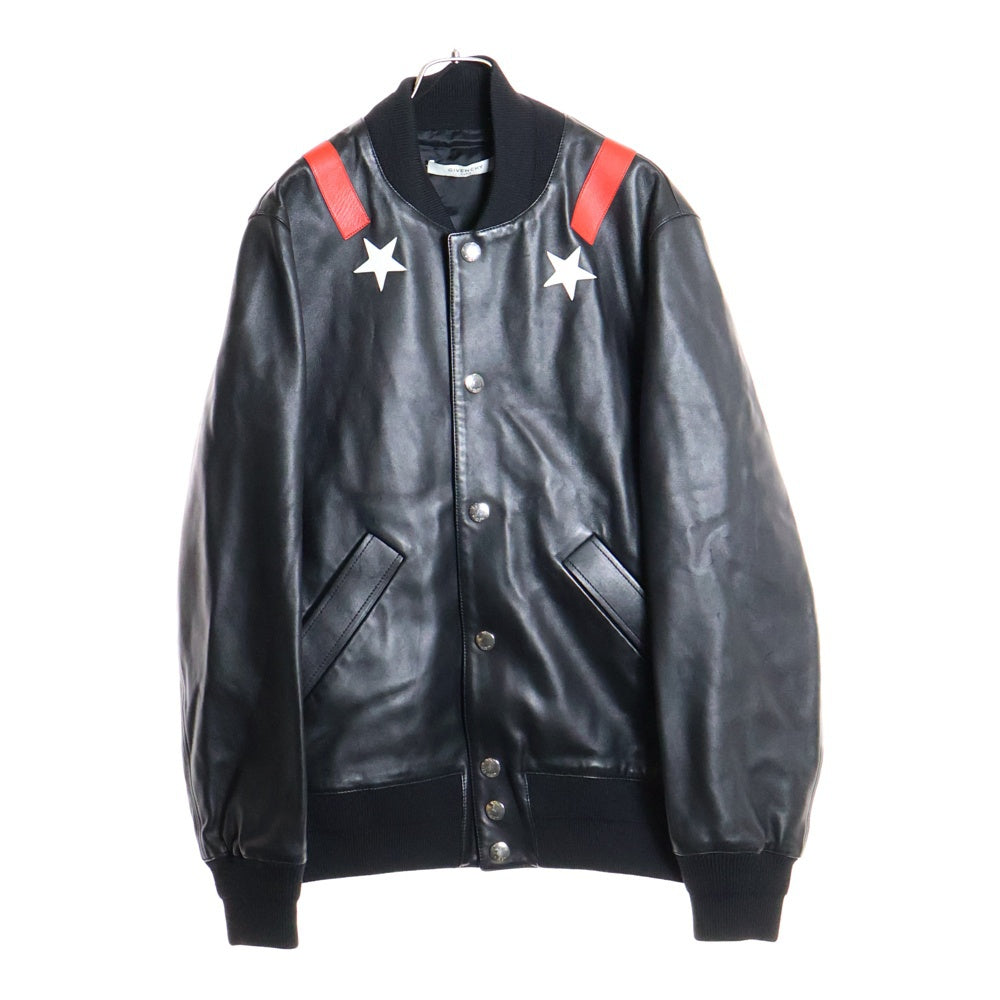 GIVENCHY(ジバンシィ) Leather Bomber Jacket スター レザーボンバージャケット ブラック BM000B6003