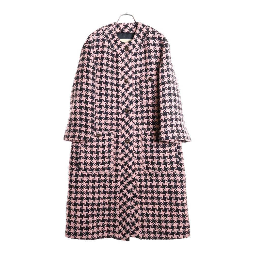 【定価40万円】超美品／GUCCIコート42 ツイード GUCCI(グッチ) Houndstooth Patterned Coat ウール ツイード コート