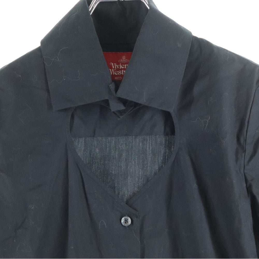 Vivienne Westwood Red Label(ヴィヴィアンウエストウッドレッドレーベル) ハートカッティング 長袖シャツブラウス ブラック レディース 16-11-811003