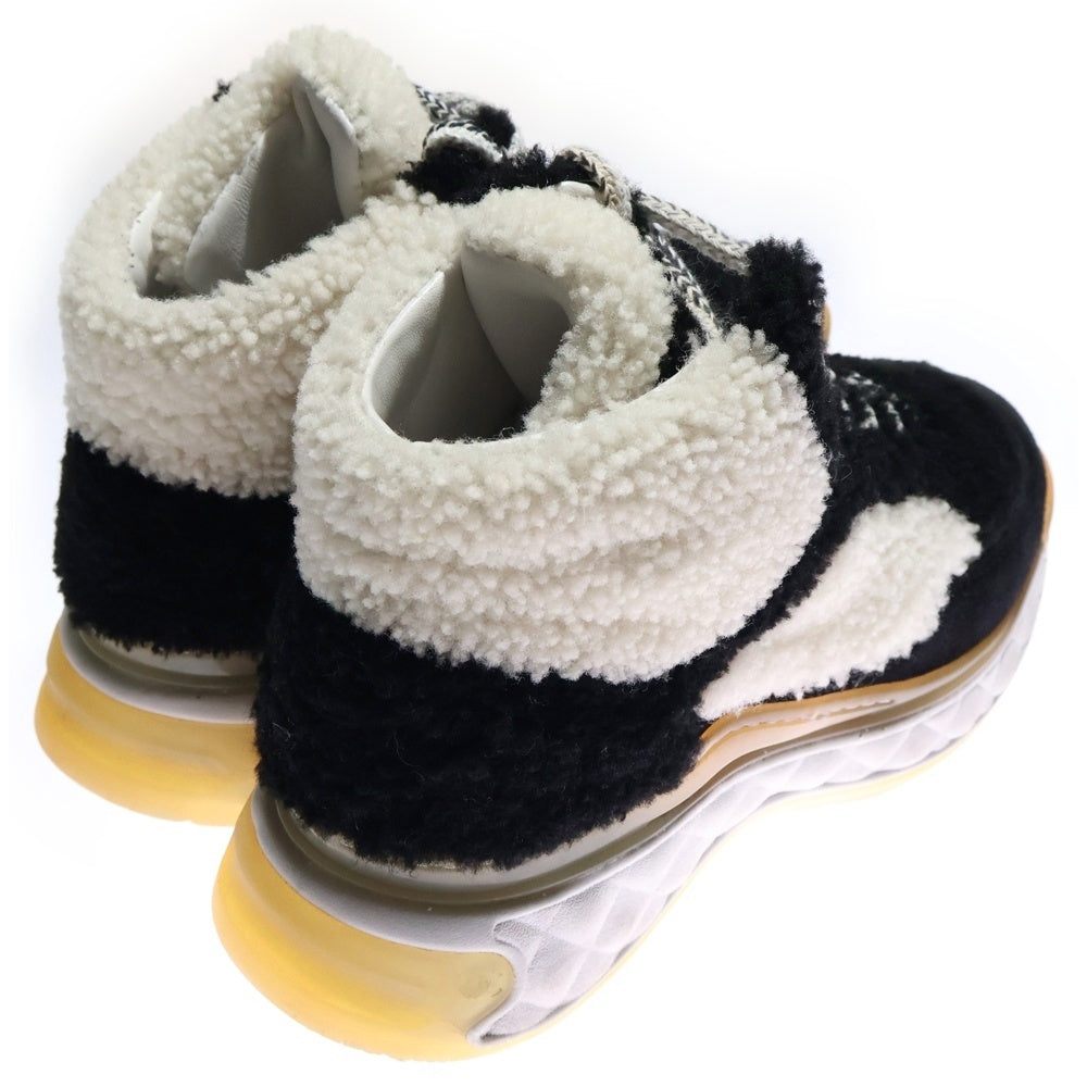 CHANEL(シャネル) ココマーク ボア ムートンハイカットスニーカー ブラック/ホワイト レディース G35206