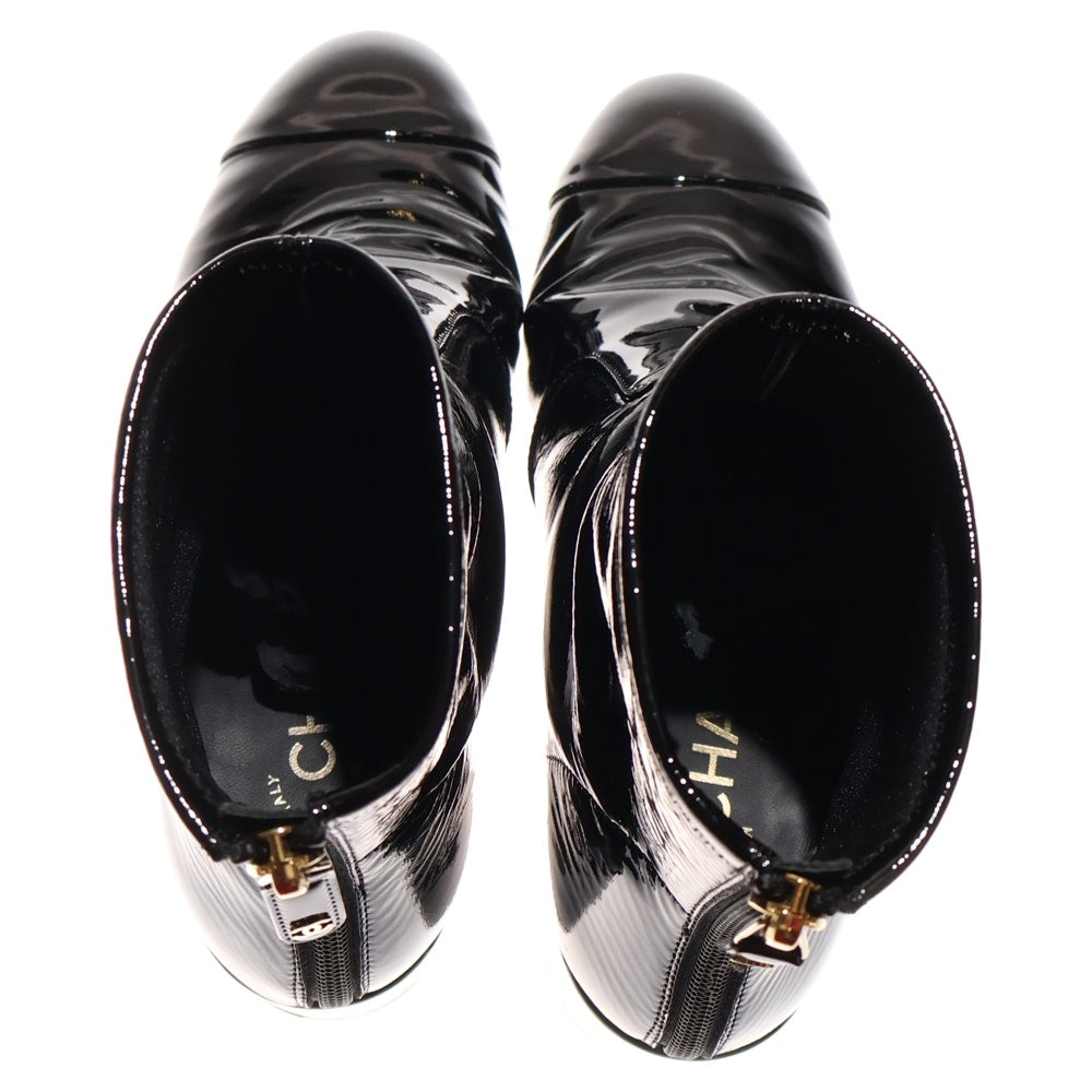 CHANEL(シャネル) ココマーク パテント ニットソックスブーツ ブラック G38555 レディース