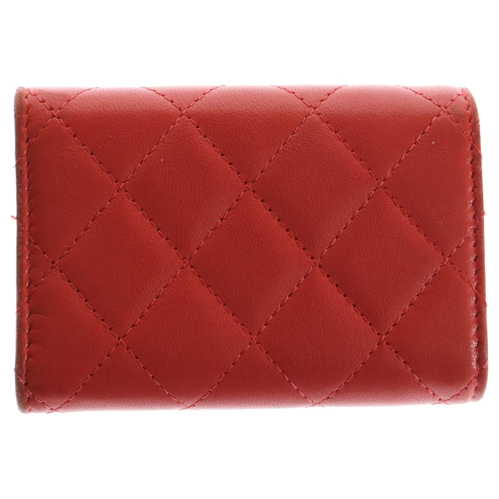 CHANEL(シャネル) マトラッセ クラシック フラップウォレット 三つ折り財布 ピンク