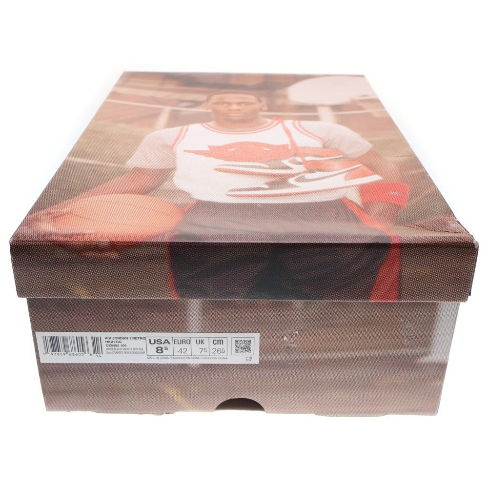 NIKE(ナイキ) Air Jordan 1 Retro High OG Black Toe Reimagined エアジョーダン1 レトロ OG ブラックトゥリイマジンド ハイカットスニーカー レッド US8.5/26.5cm DZ5485-106
