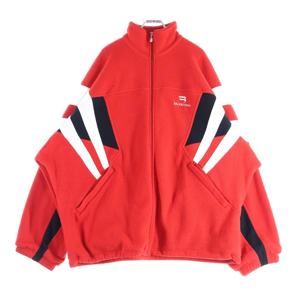 BALENCIAGA(バレンシアガ) 21AW スポーティBロゴ オーバーサイズ フリースジャケット レッド 675272 TJ032