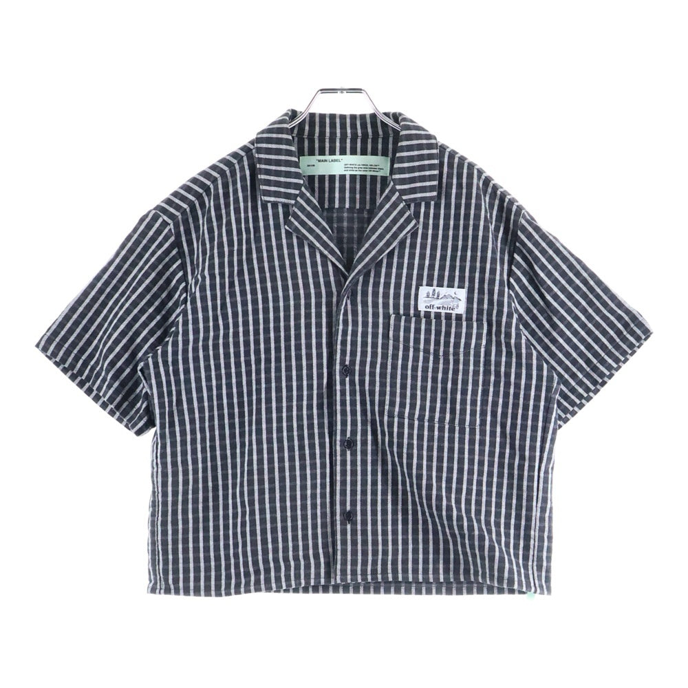 OFF-WHITE(オフホワイト) コットン チェッカー 半袖シャツ ブラック OMGA049S19D20021