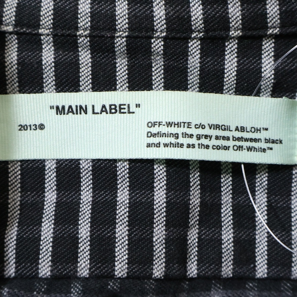 OFF-WHITE(オフホワイト) コットン チェッカー 半袖シャツ ブラック OMGA049S19D20021