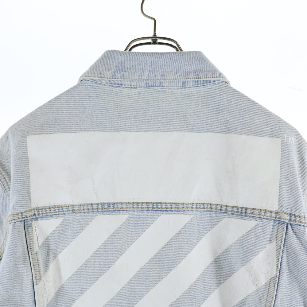 OFF-WHITE(オフホワイト) フロントロゴ オーバーサイズ ペイント デニムジャケット インディゴ OMYE079C99DEN004