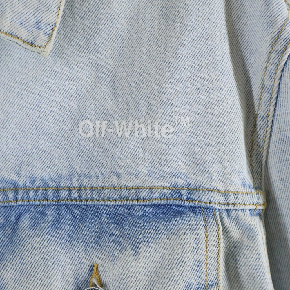 OFF-WHITE(オフホワイト) フロントロゴ オーバーサイズ ペイント デニムジャケット インディゴ OMYE079C99DEN004