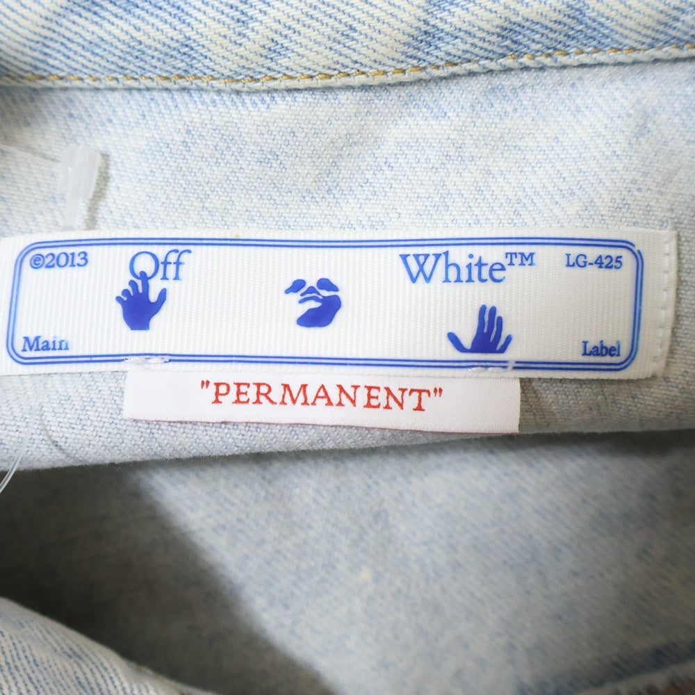 OFF-WHITE(オフホワイト) フロントロゴ オーバーサイズ ペイント デニムジャケット インディゴ OMYE079C99DEN004